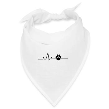 Herzschlag Hundepfote - Bandana - Weiß - Vorne