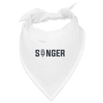 Singer Mikrofon - Bandana - Weiß - Vorne