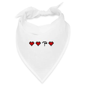 Drei Herzen ein Fragezeichen - Bandana - Weiß - Vorne