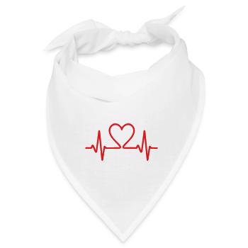 Herzschlag-EKG-Linie Medizinischer Pulswellen-Ikon-Vektor - Bandana - Weiß - Vorne