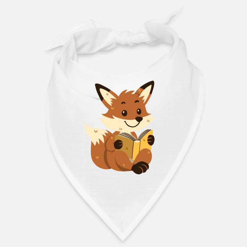 Fuchs liest ein Buch - Bandana - Weiß