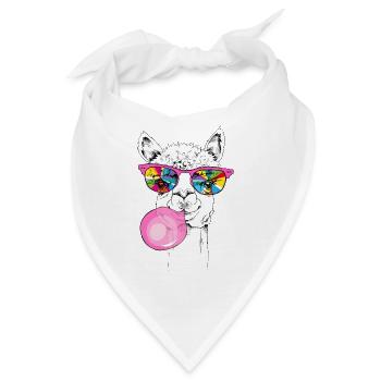 Cooles Lama - Bandana - Weiß - Vorne