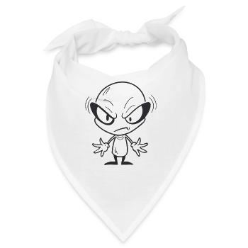 Mürrischer Alien - Bandana - Weiß - Vorne