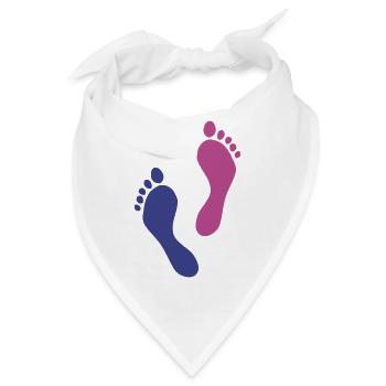 Fußabdrücke Barfuß Füße - Bandana - Weiß - Vorne