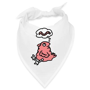 Vogel Hunger - Bandana - Weiß - Vorne