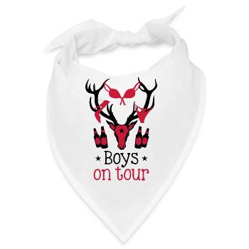 60 Macho Hirsch Geweih Boys on Tour Deer Männer - Bandana - Weiß - Vorne