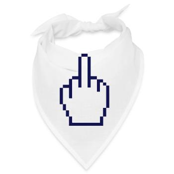 Mittelfinger - Bandana - Weiß - Vorne