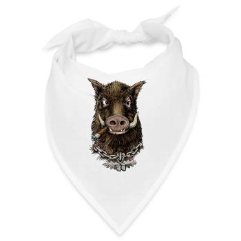 Cooler Eber - Bandana - Weiß - Vorne