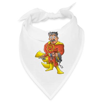 Elektriker Held - Bandana - Weiß - Vorne