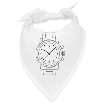 uhr zeit watch clock time hourglass sanduhr19 - Bandana - Weiß - Vorne