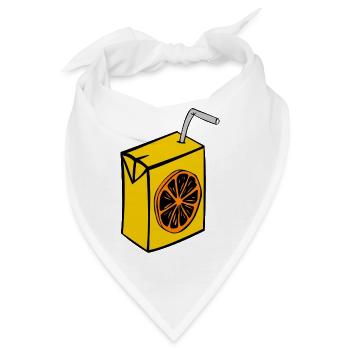 saft box karton einweg stroh orange getraenke - Bandana - Weiß - Vorne