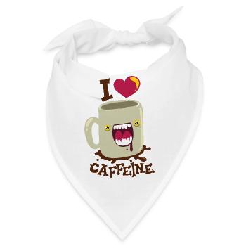 Kaffe - Pott liebt coffein - Bandana - Weiß - Vorne
