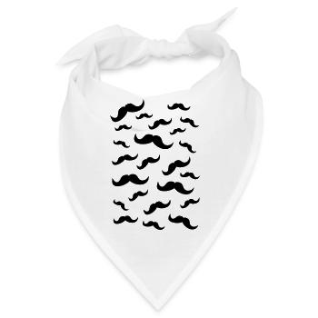 Schnurrbärte - Bandana - Weiß - Vorne