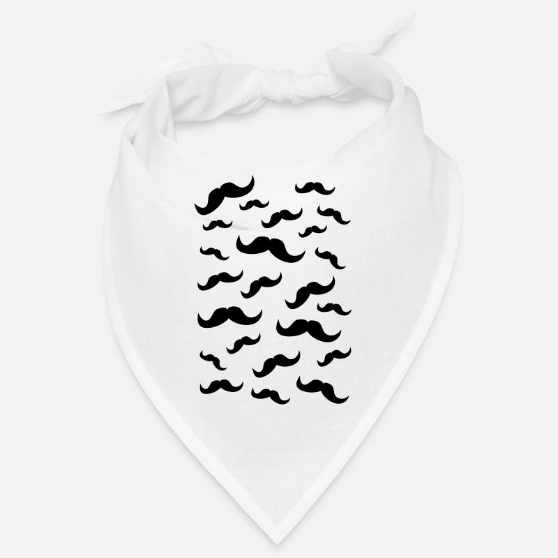 Schnurrbärte - Bandana - Weiß