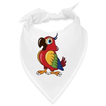 Papagei Vogel Vögel - Bandana - Weiß - Vorne