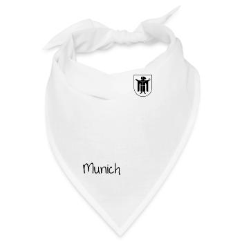 München - Munich und Wappen mit Münchner Kindl - Bandana - Weiß - Vorne