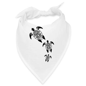 Maori Schildkröten Gruppe Tattoo Geschenk Idee - Bandana - Weiß - Vorne