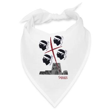 4 Mori - Die sardische Flagge mit Nuraghen - Bandana - Weiß - Vorne