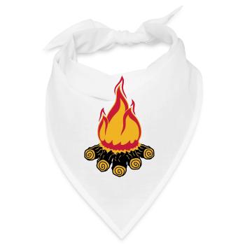 lagerfeuer camping abend nacht campen camper holz - Bandana - Weiß - Vorne