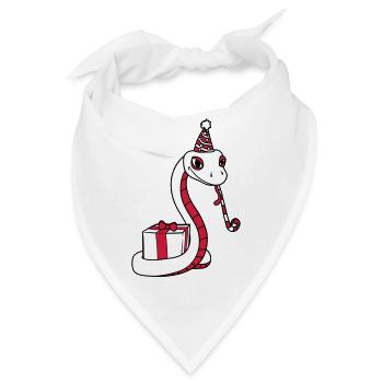geburtstag feiern party geschenk schlange gesicht - Bandana - Weiß - Vorne