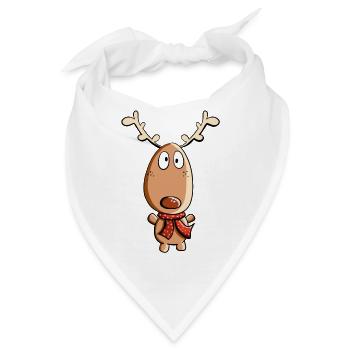 Das süße Weihnachts Rentier - Rentiere - Geschenk - Bandana - Weiß - Vorne