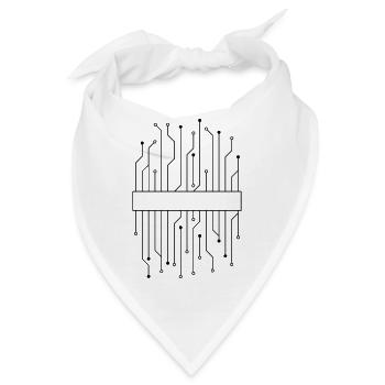 schild rahmen text schaltkreis draht daten microch - Bandana - Weiß - Vorne