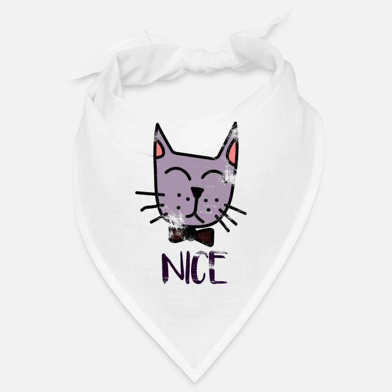 Katze - Bandana - Weiß