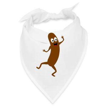 Humorvolle tanzende Bratwurst - Bandana - Weiß - Vorne