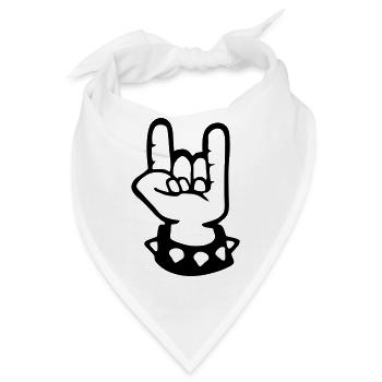 gehörnten Zeichen metal fork rock hand sign devil - Bandana - Weiß - Vorne