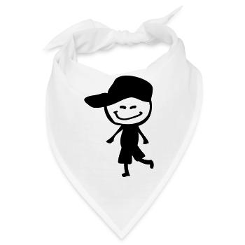 Lächeln Junge in der Kappe - Bandana - Weiß - Vorne