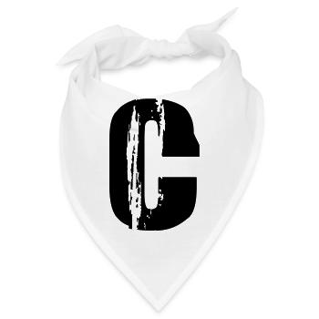 C - Buchstabe - Bandana - Weiß - Vorne