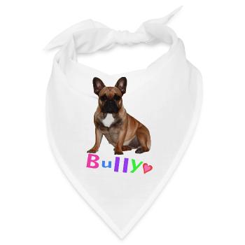 Französische Bulldogge Finn - Bandana - Weiß - Vorne