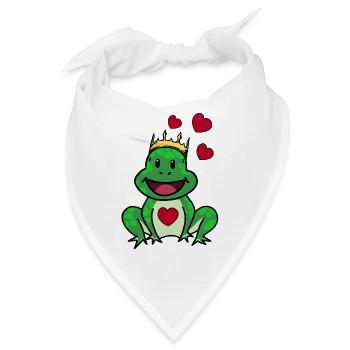 Märchenprinz König Frosch Liebe Beziehung Kinder - Bandana - Weiß - Vorne