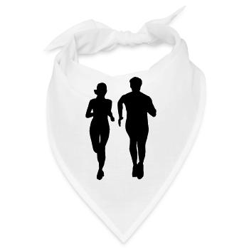 Läufer, laufen - Paar - Bandana - Weiß - Vorne