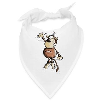 Abenteuerlustiger Affe - Bandana - Weiß - Vorne