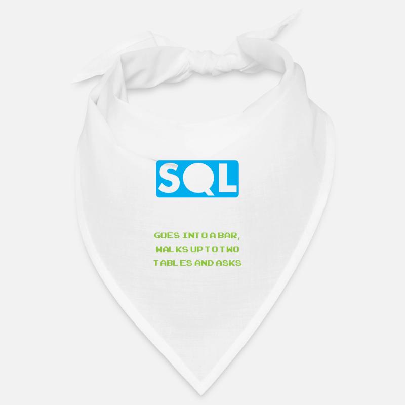 Une requête SQL entre dans un développeur de base de données Bar - Bandana - blanc