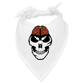 Gehirn Gehirn Tod Gehirn Skull - Bandana - Weiß - Vorne