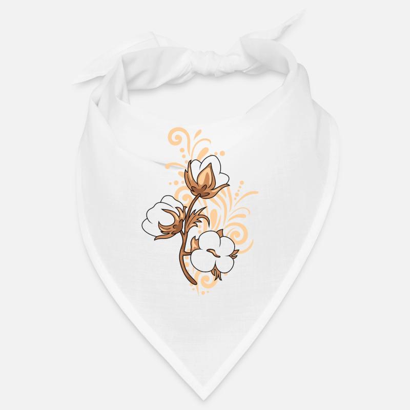 Dekoratives Vintage-Element mit blühender Baumwolle Bandana