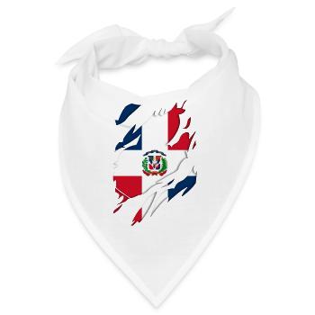 Dominikanische Republik Flagge zerrissenes Motiv - Bandana - Weiß - Vorne
