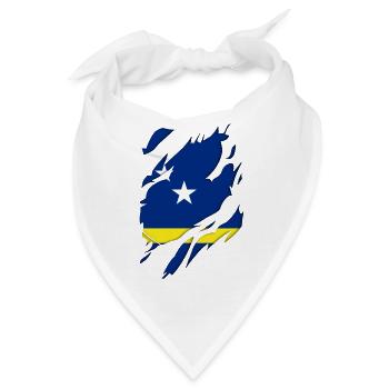 Curaçao Flagge zerrissenes Motiv - Bandana - Weiß - Vorne