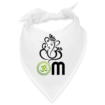 Grünes OM, Om, hinduistisches Om, Om-Symbol, Ganesh OM - Bandana - Weiß - Vorne