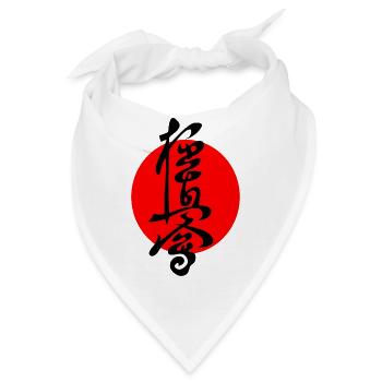 Kyokushin in japanischen Kanji geschrieben - Bandana - Weiß - Vorne
