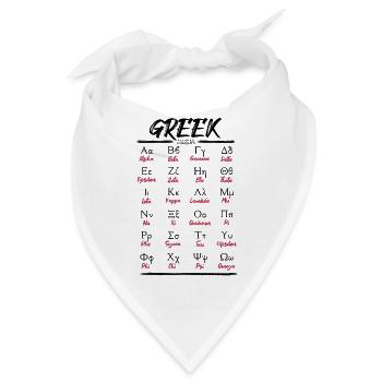 Griechisches Alphabet Buchstaben Lernen - Bandana - Weiß - Vorne