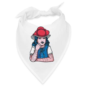 Schwarzwaldmarie Bollenhut Tattoo - Bandana - Weiß - Vorne