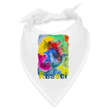 Kassel - ein Aquarell für eine wunderschöne Stadt - Bandana - Weiß - Vorne