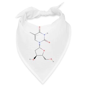 Thymidin Molekül - Farbige Strukturformel - Bandana - Weiß - Vorne