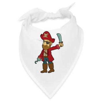 Pirat - Bandana - Weiß - Vorne