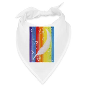 Regenbogen Feder - Sonja Ariel von Staden - Bandana - Weiß - Vorne