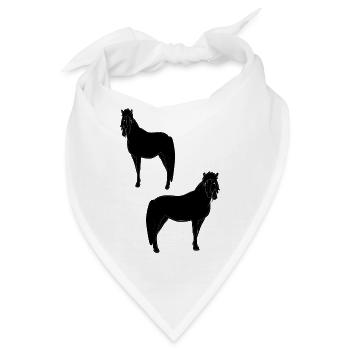 Haflinger in Schwarz - Bandana - Weiß - Vorne