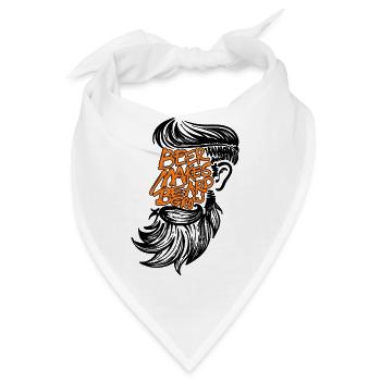 Bart Statement Humorvoll Vollbart Bartträger - Bandana - Weiß - Vorne